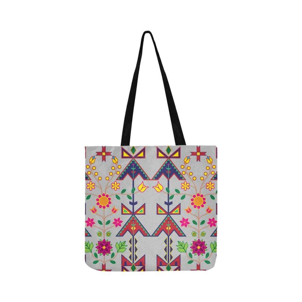 Geometric Floral Spring-Gray Reusable Shopping Bag Model 1660 (Two sides) Shopping Tote Bag (1660) e-joyer