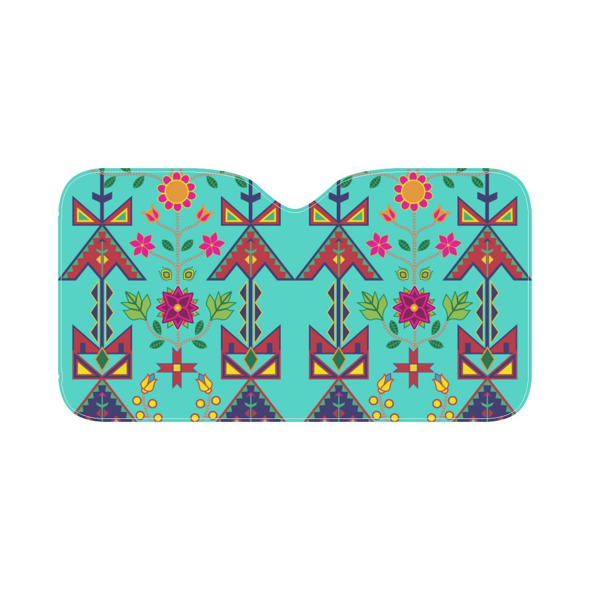 Geometric Floral Spring-Sky Car Sun Shade 55"x30" Car Sun Shade e-joyer