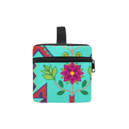 Geometric Floral Spring-Sky Cosmetic Bag/Large (Model 1658) Cosmetic Bag e-joyer