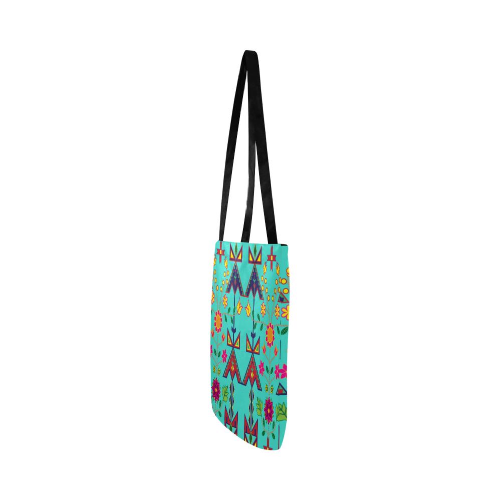 Geometric Floral Spring-Sky Reusable Shopping Bag Model 1660 (Two sides) Shopping Tote Bag (1660) e-joyer