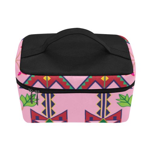 Geometric Floral Spring-Sunset Cosmetic Bag/Large (Model 1658) Cosmetic Bag e-joyer
