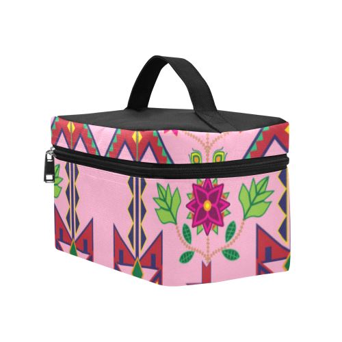 Geometric Floral Spring-Sunset Cosmetic Bag/Large (Model 1658) Cosmetic Bag e-joyer