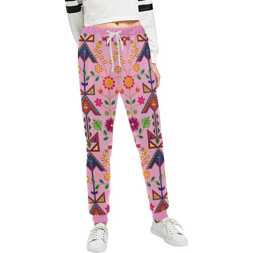 Geometric Floral Spring Sunset Women's All Over Print Sweatpants (Model L11) Women's All Over Print Sweatpants (L11) e-joyer