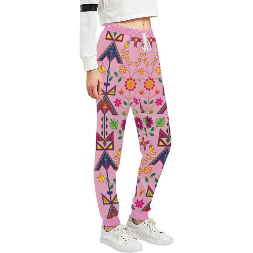 Geometric Floral Spring Sunset Women's All Over Print Sweatpants (Model L11) Women's All Over Print Sweatpants (L11) e-joyer