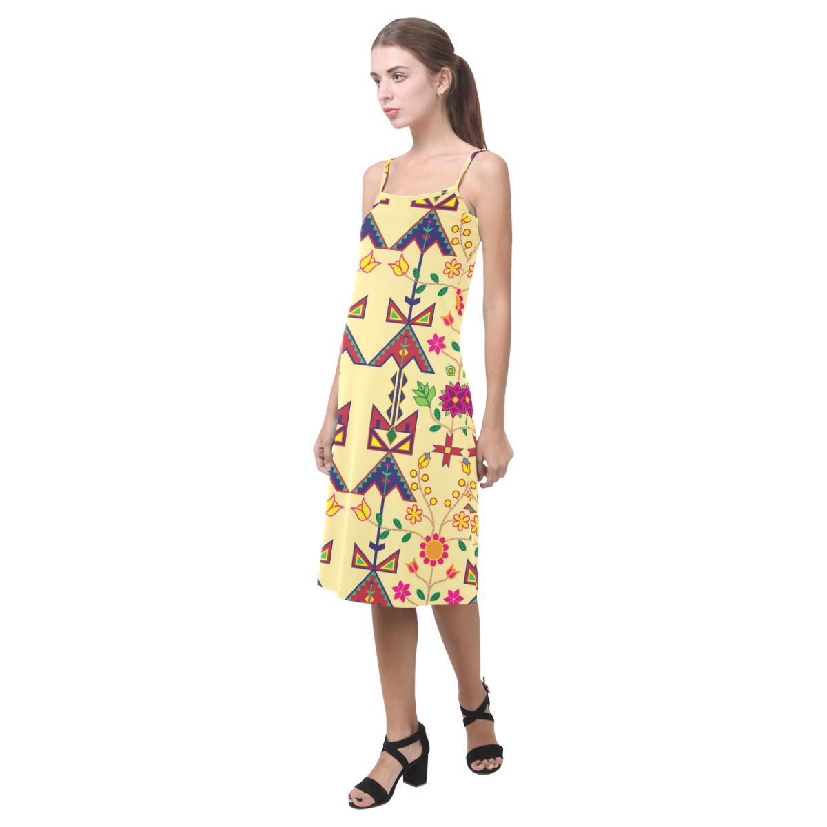 Geometric Floral Spring - Vanilla Alcestis Slip Dress (Model D05) Alcestis Slip Dress (D05) e-joyer