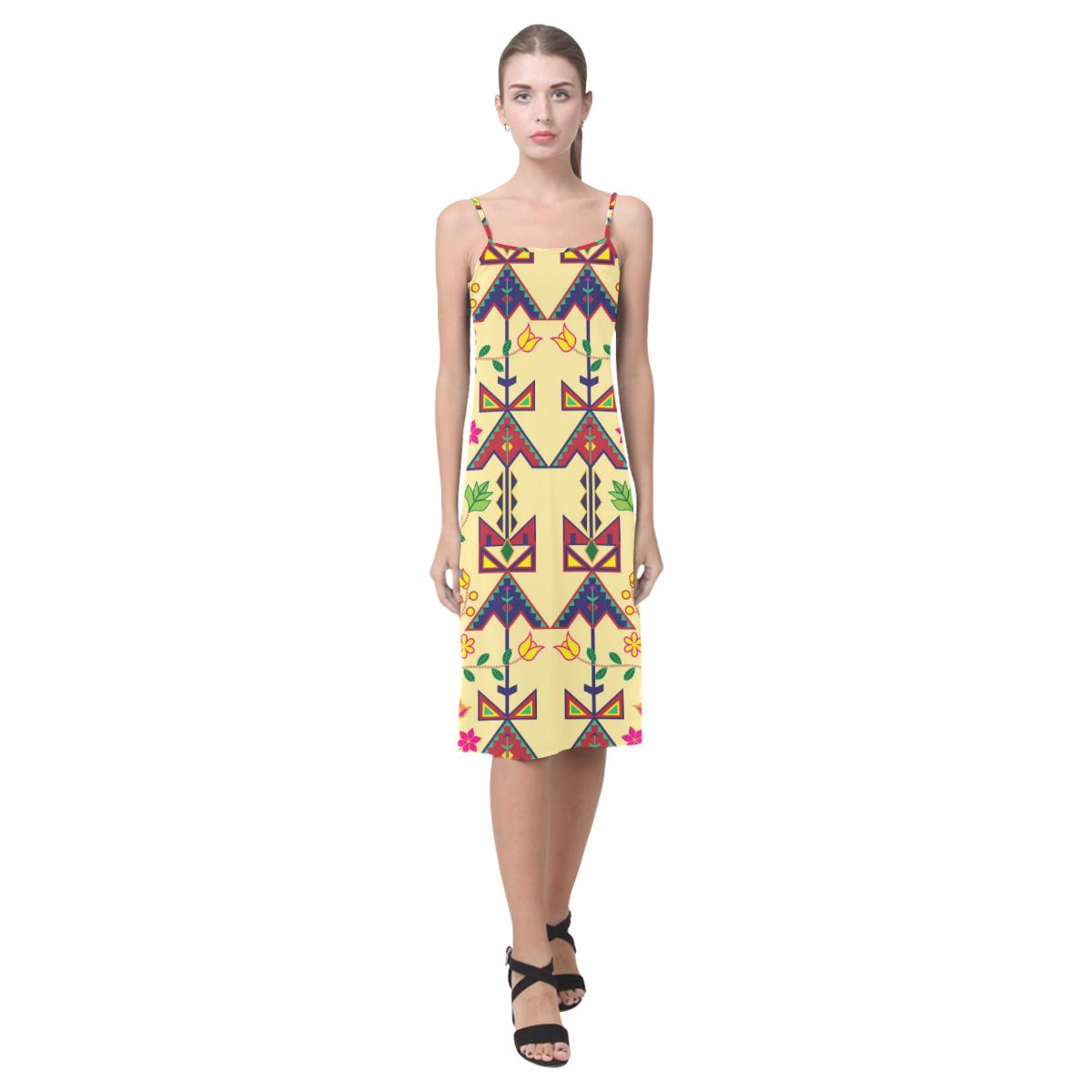 Geometric Floral Spring - Vanilla Alcestis Slip Dress (Model D05) Alcestis Slip Dress (D05) e-joyer