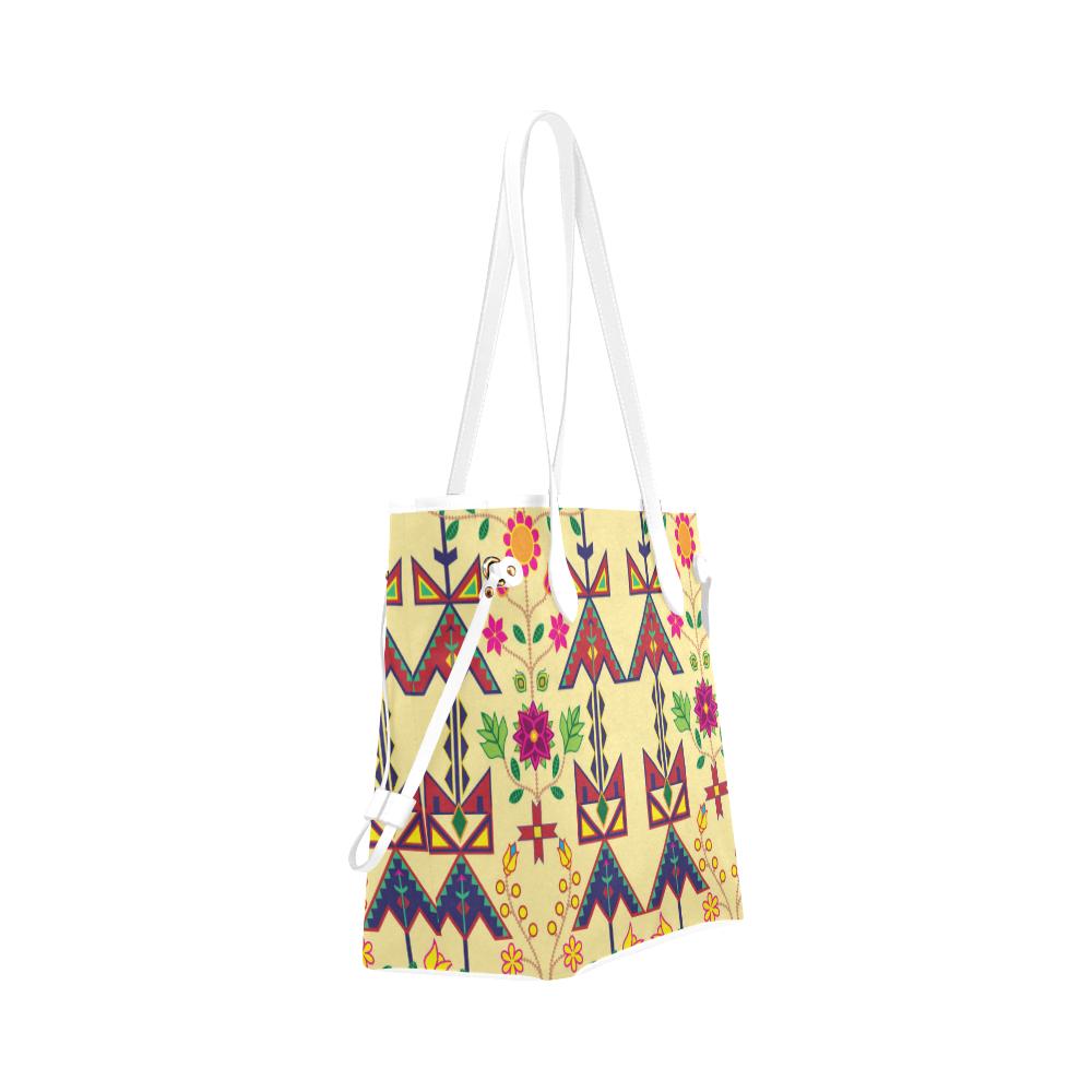Geometric Floral Spring - Vanilla Clover Canvas Tote Bag (Model 1661) Clover Canvas Tote Bag (1661) e-joyer