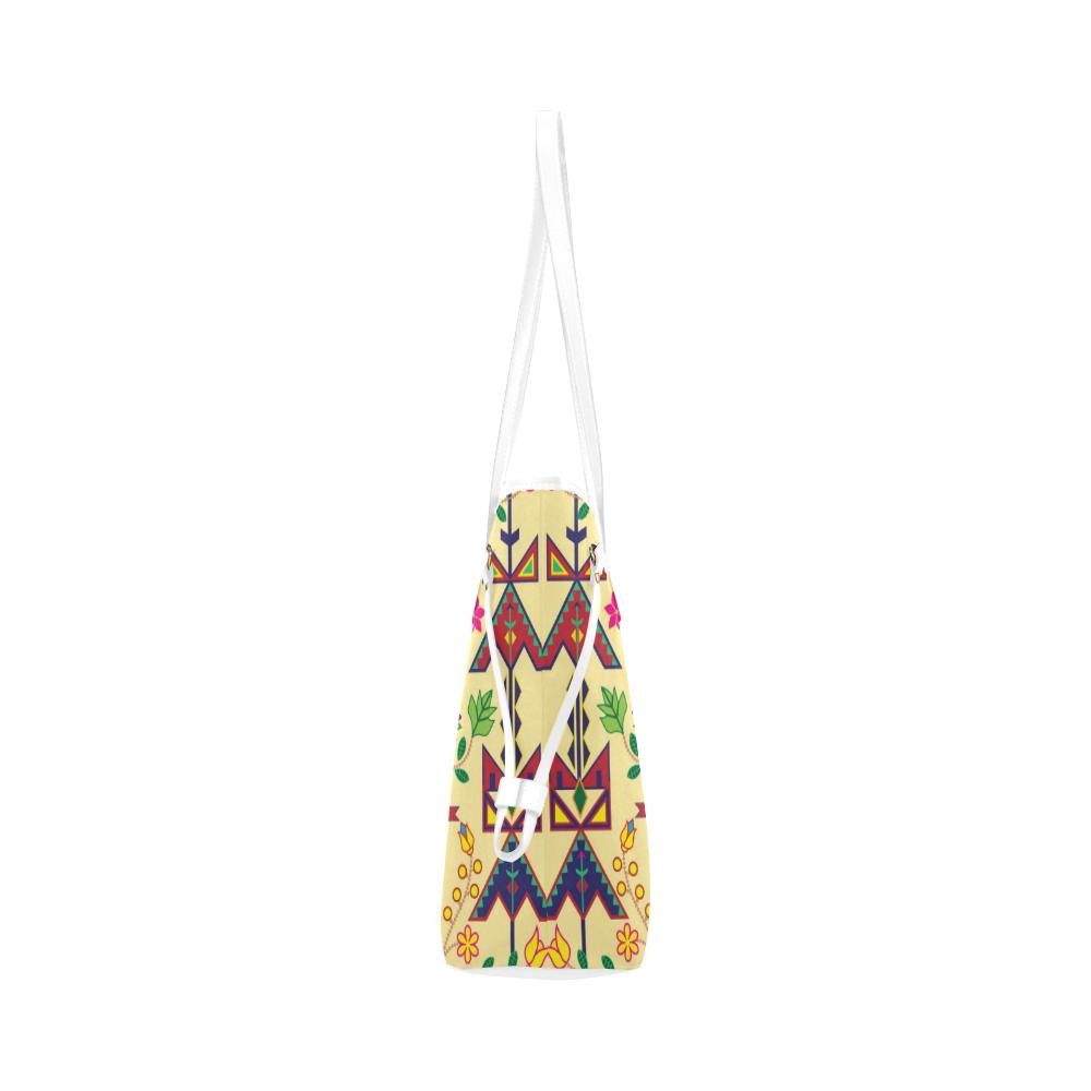 Geometric Floral Spring - Vanilla Clover Canvas Tote Bag (Model 1661) Clover Canvas Tote Bag (1661) e-joyer