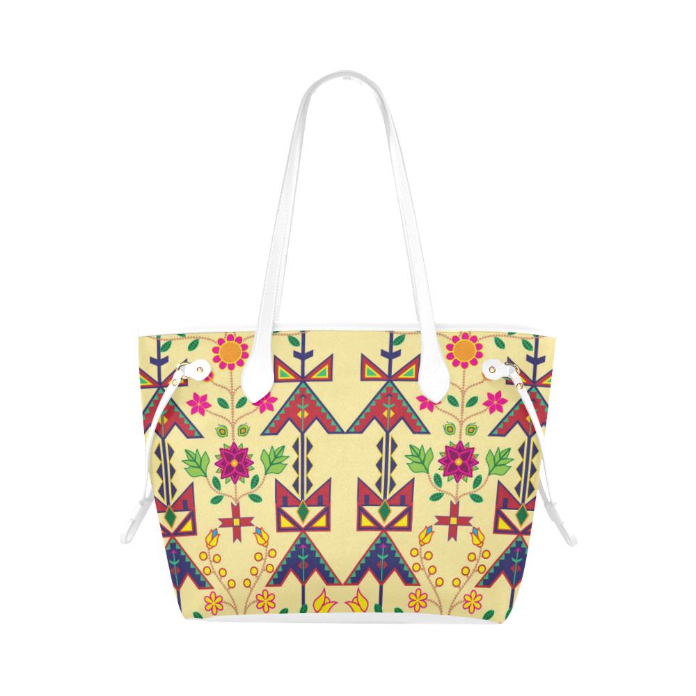 Geometric Floral Spring - Vanilla Clover Canvas Tote Bag (Model 1661) Clover Canvas Tote Bag (1661) e-joyer
