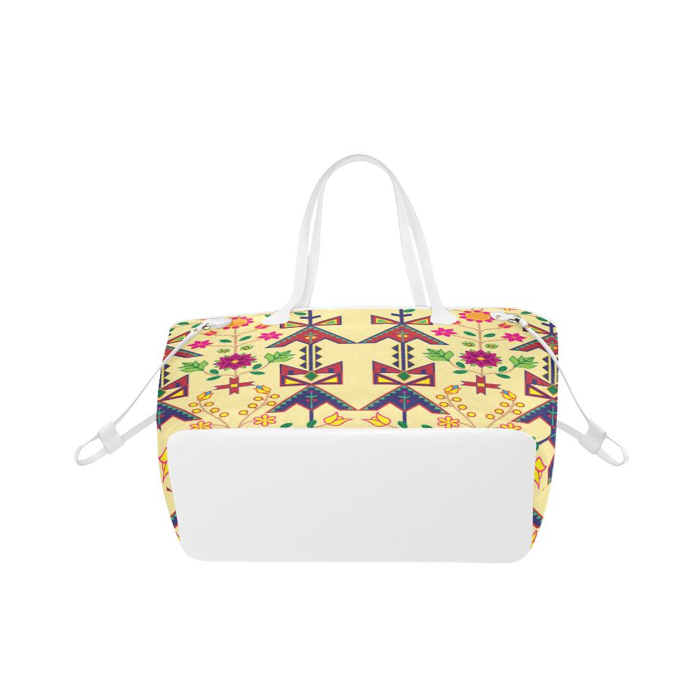 Geometric Floral Spring - Vanilla Clover Canvas Tote Bag (Model 1661) Clover Canvas Tote Bag (1661) e-joyer