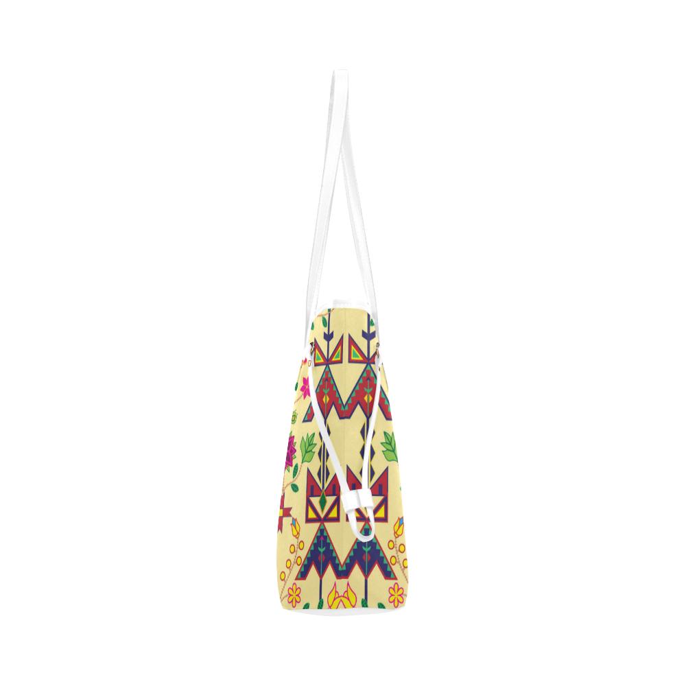 Geometric Floral Spring - Vanilla Clover Canvas Tote Bag (Model 1661) Clover Canvas Tote Bag (1661) e-joyer