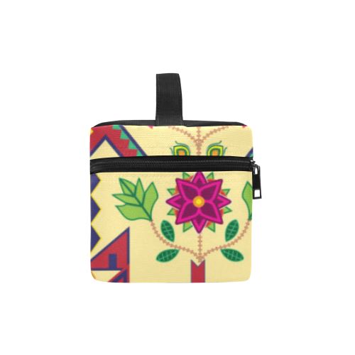 Geometric Floral Spring-Vanilla Cosmetic Bag/Large (Model 1658) Cosmetic Bag e-joyer