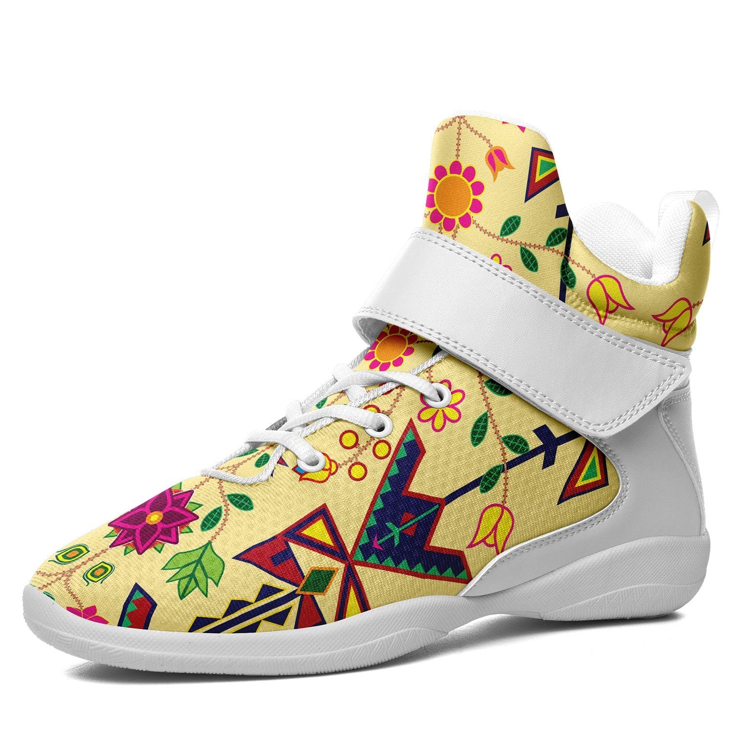 Geometric Floral Spring Vanilla Ipottaa Basketball / Sport High Top Shoes 49 Dzine