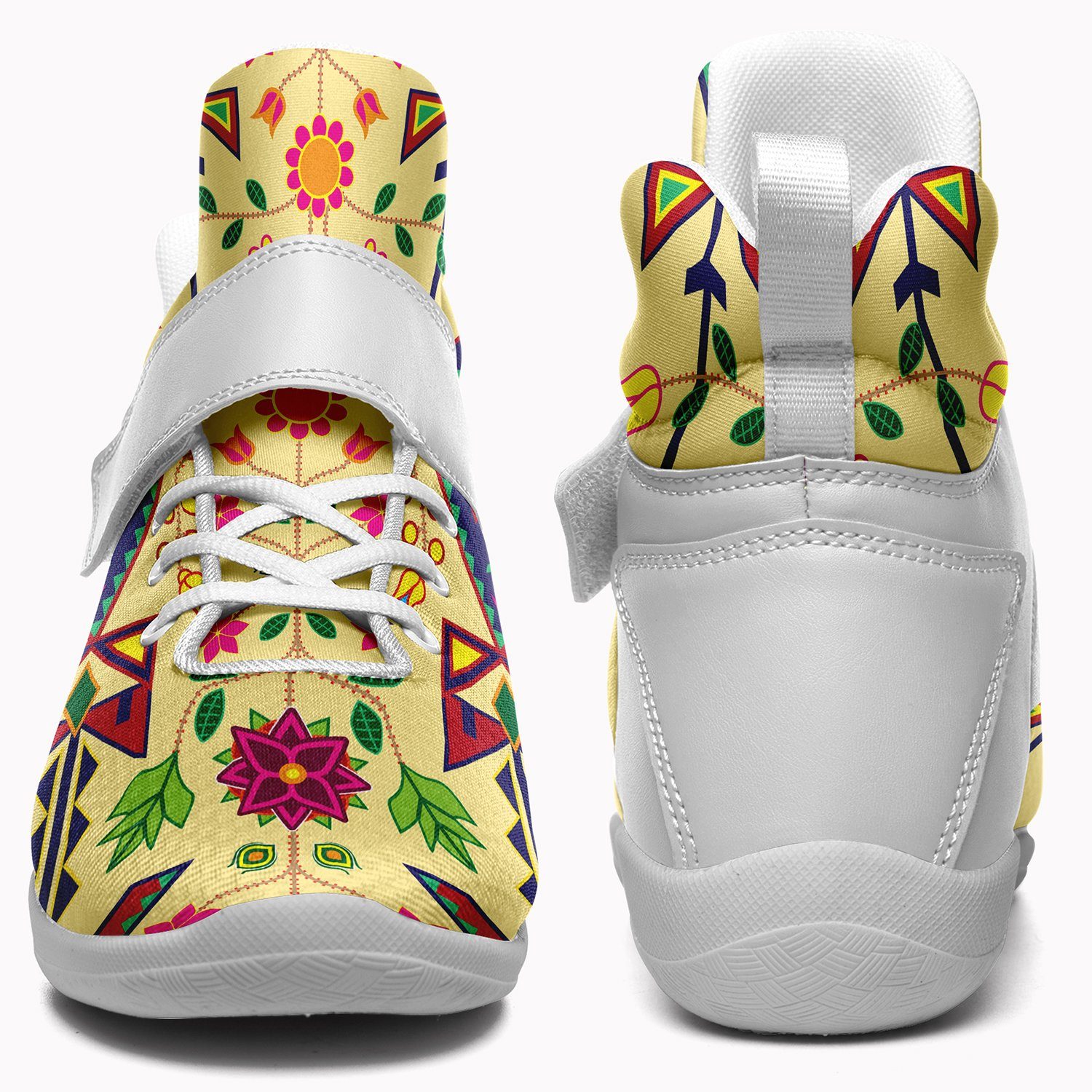 Geometric Floral Spring Vanilla Ipottaa Basketball / Sport High Top Shoes 49 Dzine