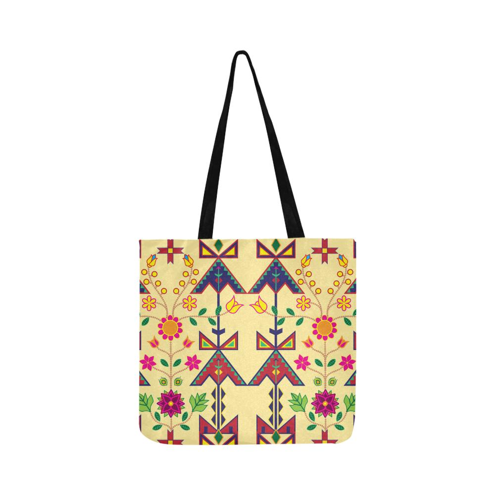 Geometric Floral Spring-Vanilla Reusable Shopping Bag Model 1660 (Two sides) Shopping Tote Bag (1660) e-joyer