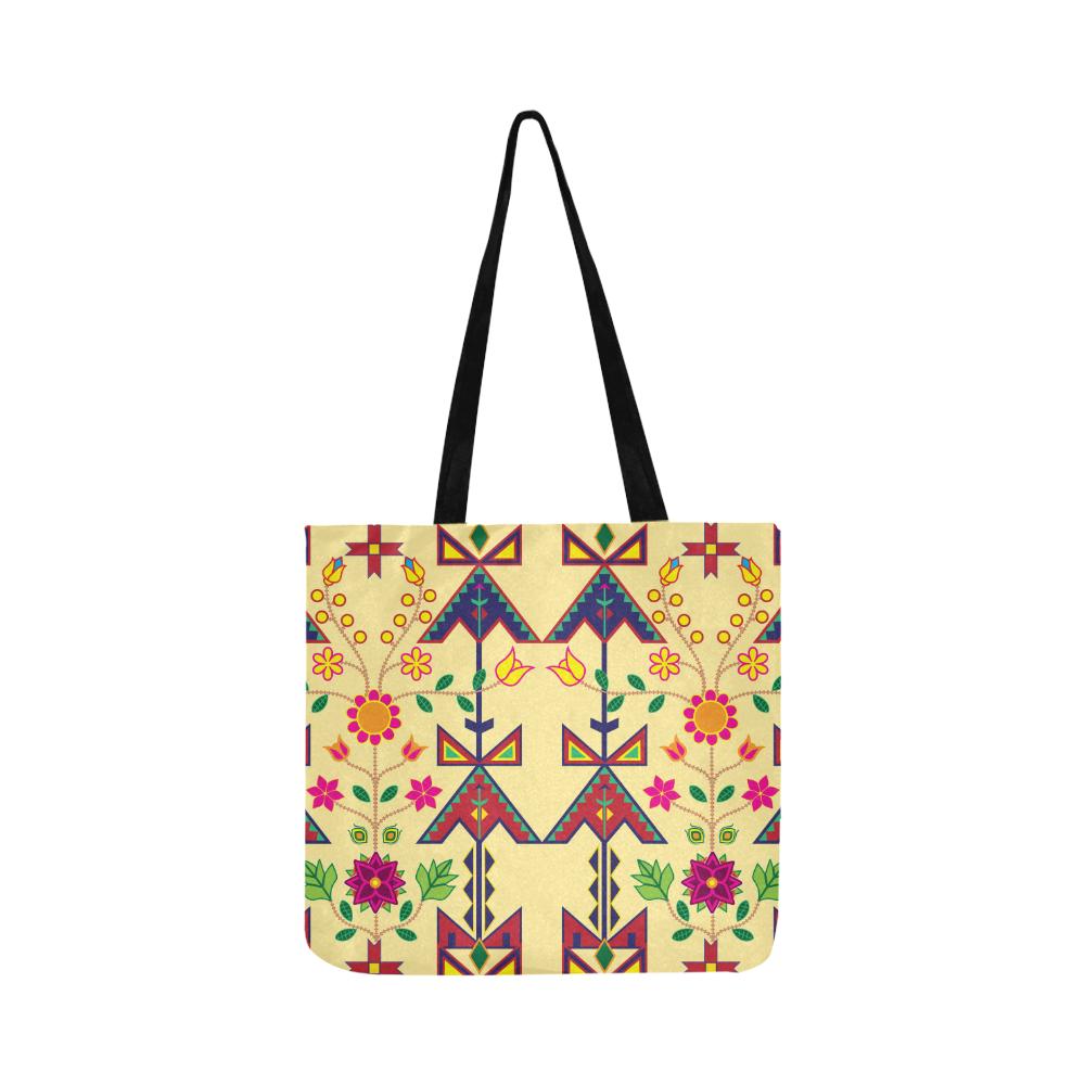 Geometric Floral Spring-Vanilla Reusable Shopping Bag Model 1660 (Two sides) Shopping Tote Bag (1660) e-joyer 