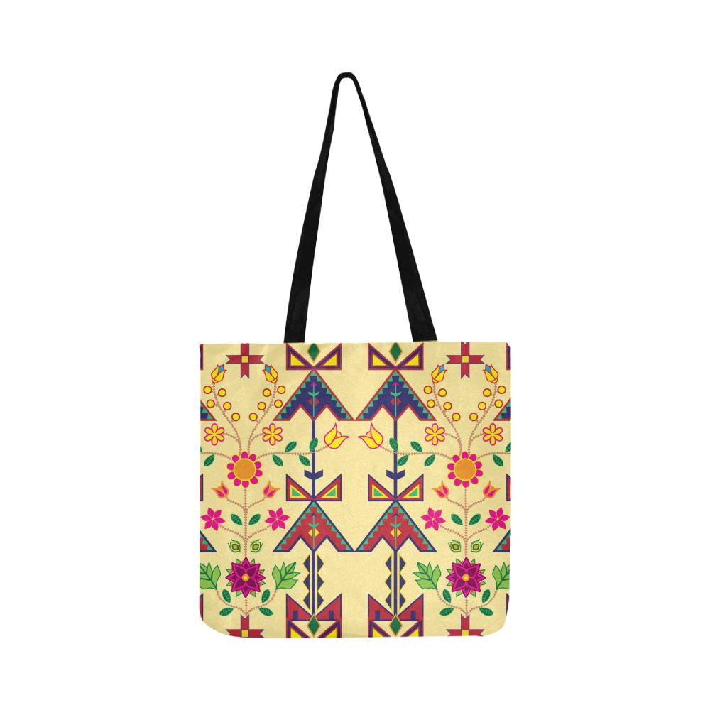 Geometric Floral Spring-Vanilla Reusable Shopping Bag Model 1660 (Two sides) Shopping Tote Bag (1660) e-joyer