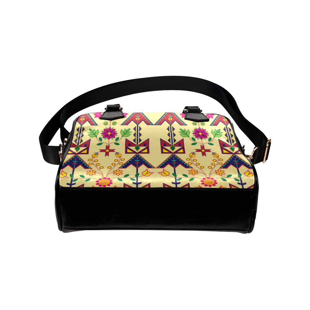 Geometric Floral Spring-Vanilla Shoulder Handbag (Model 1634) Shoulder Handbags (1634) e-joyer