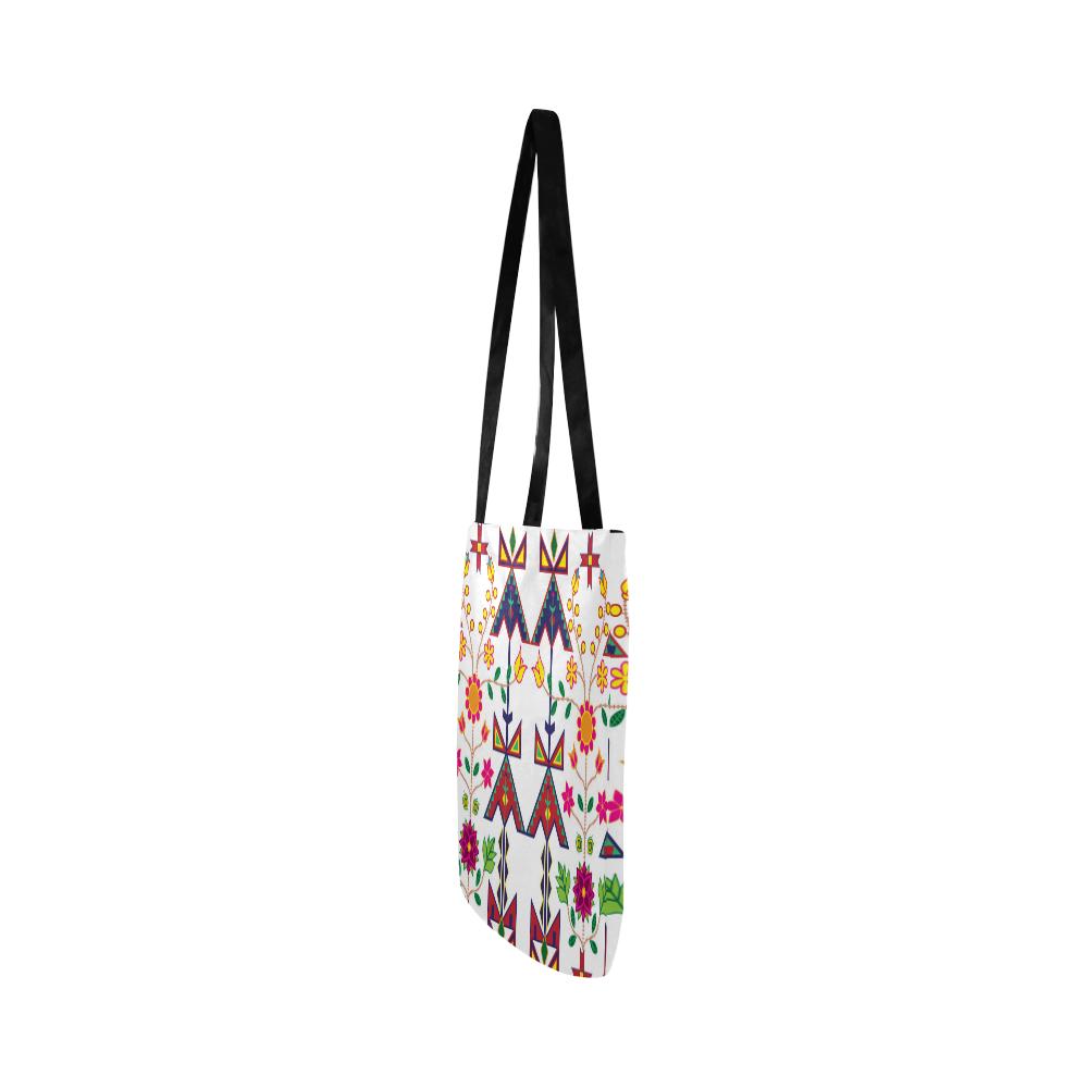 Geometric Floral Spring-White Reusable Shopping Bag Model 1660 (Two sides) Shopping Tote Bag (1660) e-joyer
