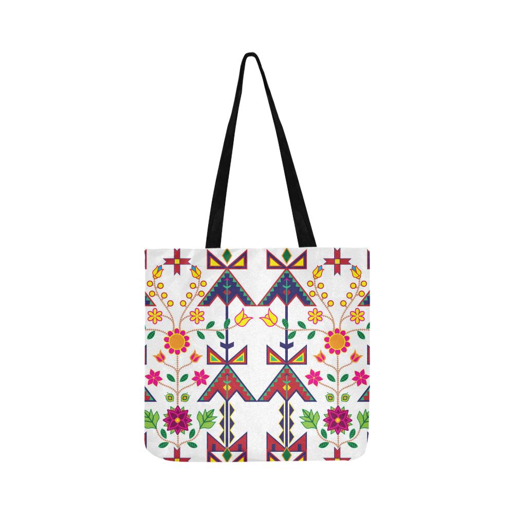 Geometric Floral Spring-White Reusable Shopping Bag Model 1660 (Two sides) Shopping Tote Bag (1660) e-joyer 