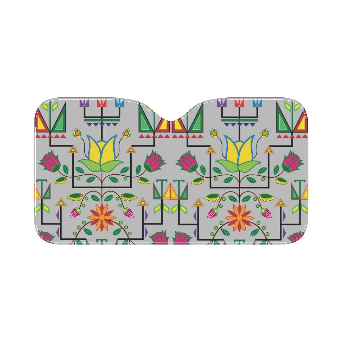 Geometric Floral Summer-Gray Car Sun Shade 55"x30" Car Sun Shade e-joyer