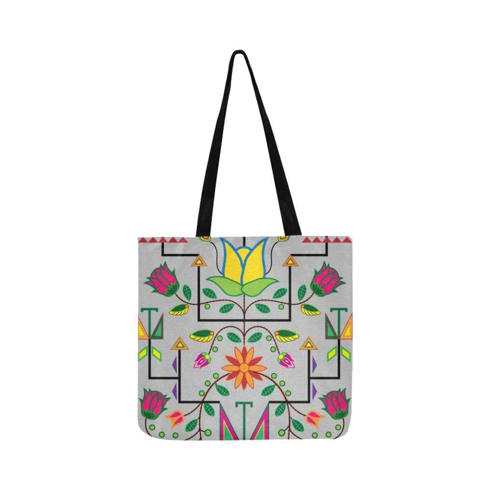 Geometric Floral Summer-Gray Reusable Shopping Bag Model 1660 (Two sides) Shopping Tote Bag (1660) e-joyer