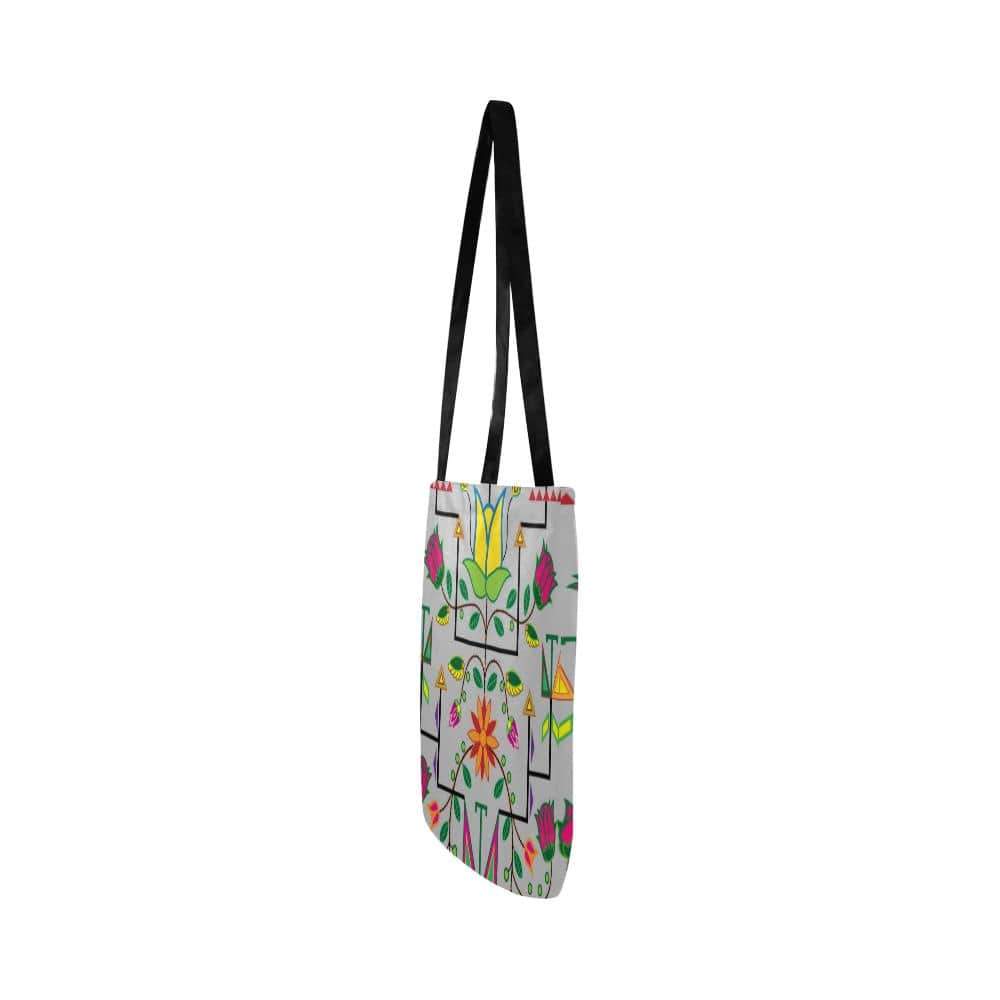 Geometric Floral Summer-Gray Reusable Shopping Bag Model 1660 (Two sides) Shopping Tote Bag (1660) e-joyer