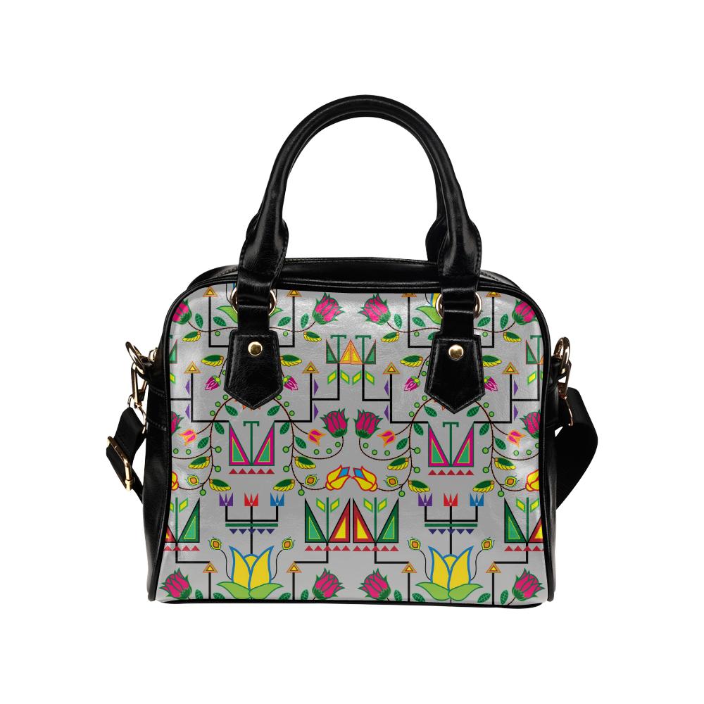 Geometric Floral Summer-Gray Shoulder Handbag (Model 1634) Shoulder Handbags (1634) e-joyer