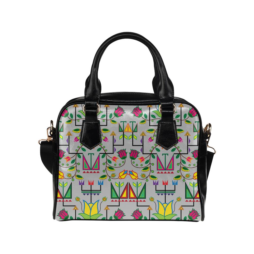 Geometric Floral Summer-Gray Shoulder Handbag (Model 1634) Shoulder Handbags (1634) e-joyer
