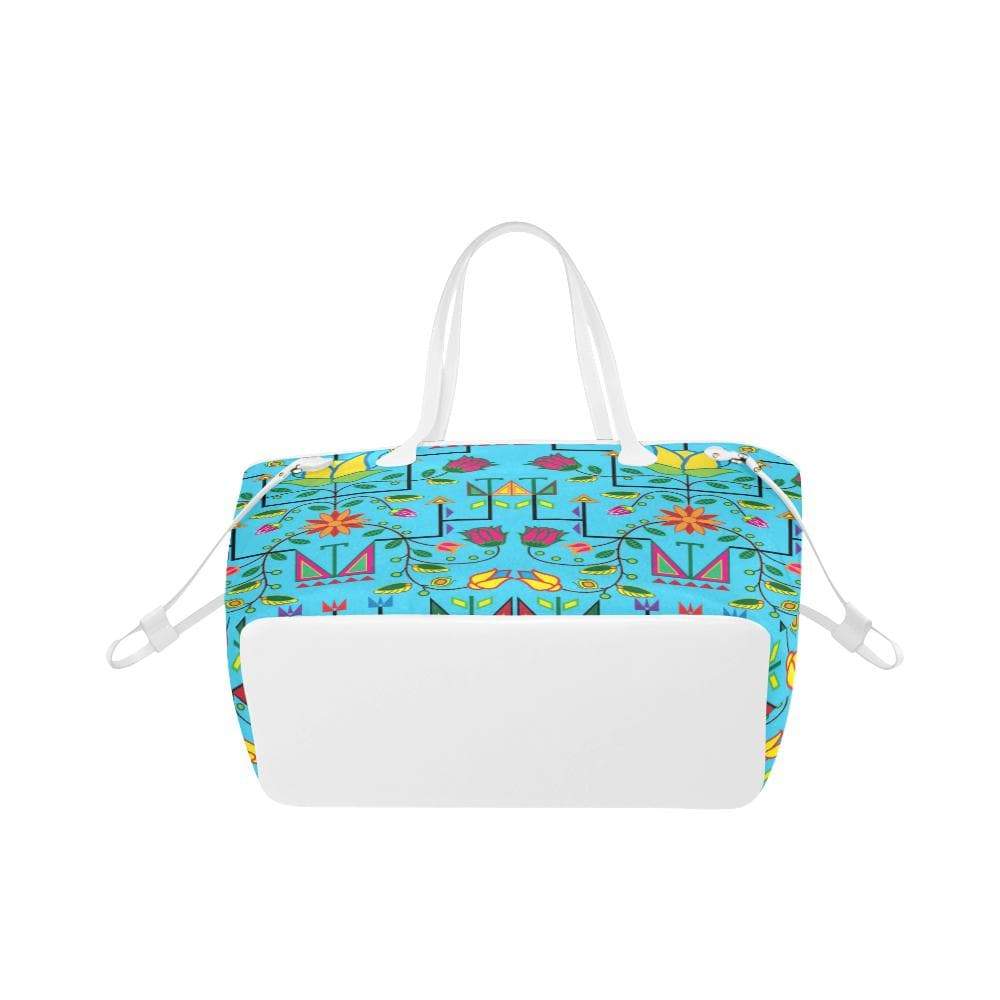 Geometric Floral Summer - Sky Blue Clover Canvas Tote Bag (Model 1661) Clover Canvas Tote Bag (1661) e-joyer