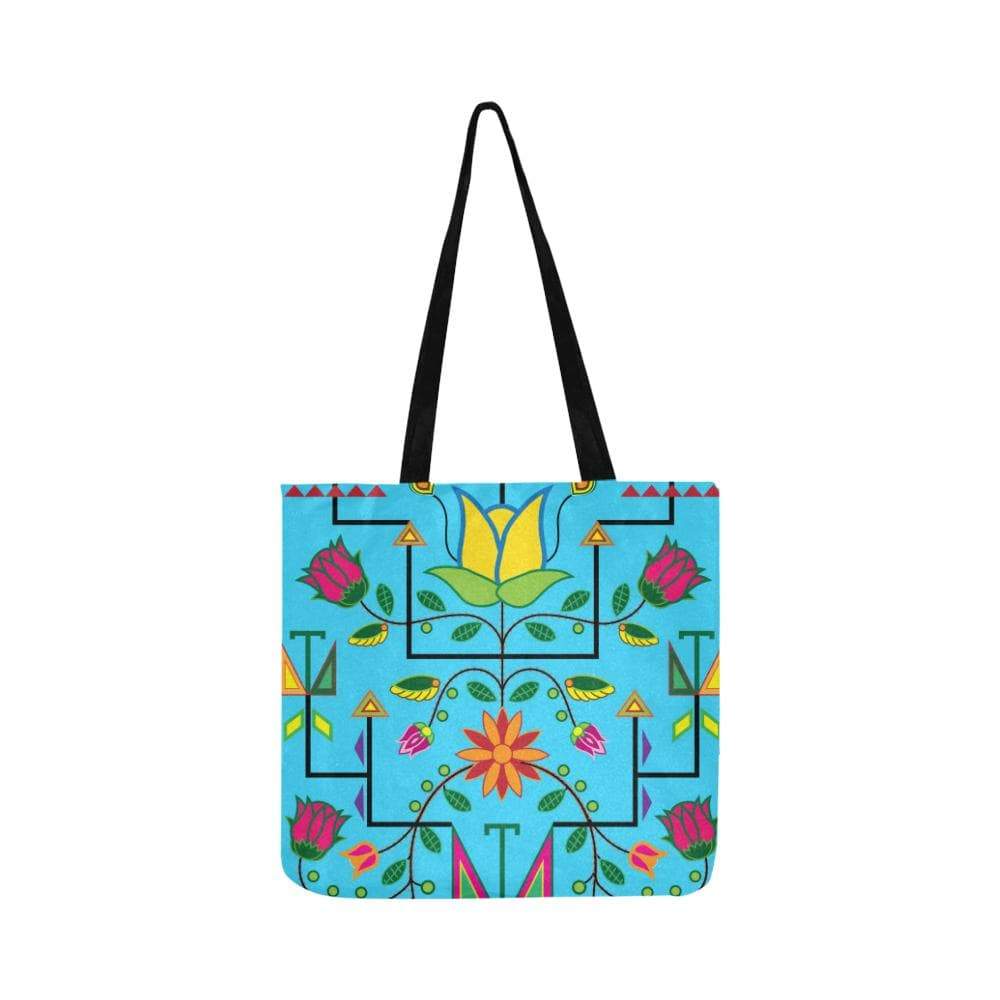 Geometric Floral Summer-Sky Blue Reusable Shopping Bag Model 1660 (Two sides) Shopping Tote Bag (1660) e-joyer