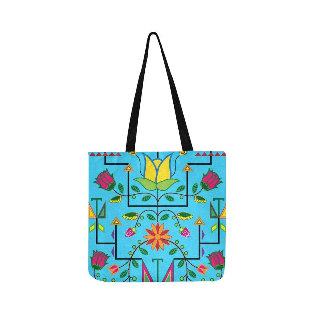 Geometric Floral Summer-Sky Blue Reusable Shopping Bag Model 1660 (Two sides) Shopping Tote Bag (1660) e-joyer 