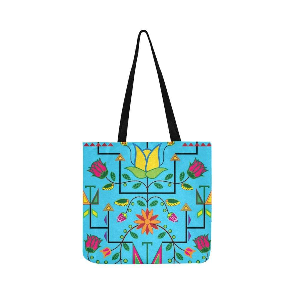 Geometric Floral Summer-Sky Blue Reusable Shopping Bag Model 1660 (Two sides) Shopping Tote Bag (1660) e-joyer