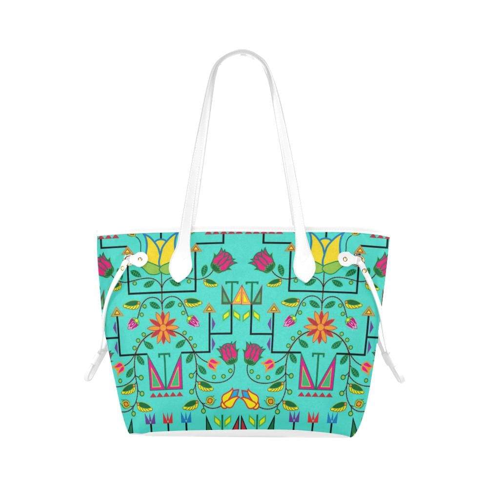 Geometric Floral Summer - Sky Clover Canvas Tote Bag (Model 1661) Clover Canvas Tote Bag (1661) e-joyer