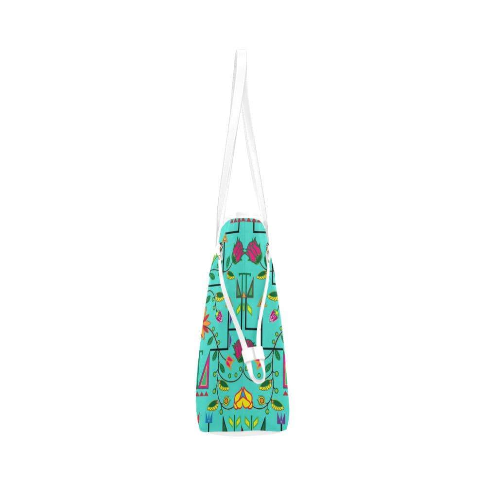 Geometric Floral Summer - Sky Clover Canvas Tote Bag (Model 1661) Clover Canvas Tote Bag (1661) e-joyer