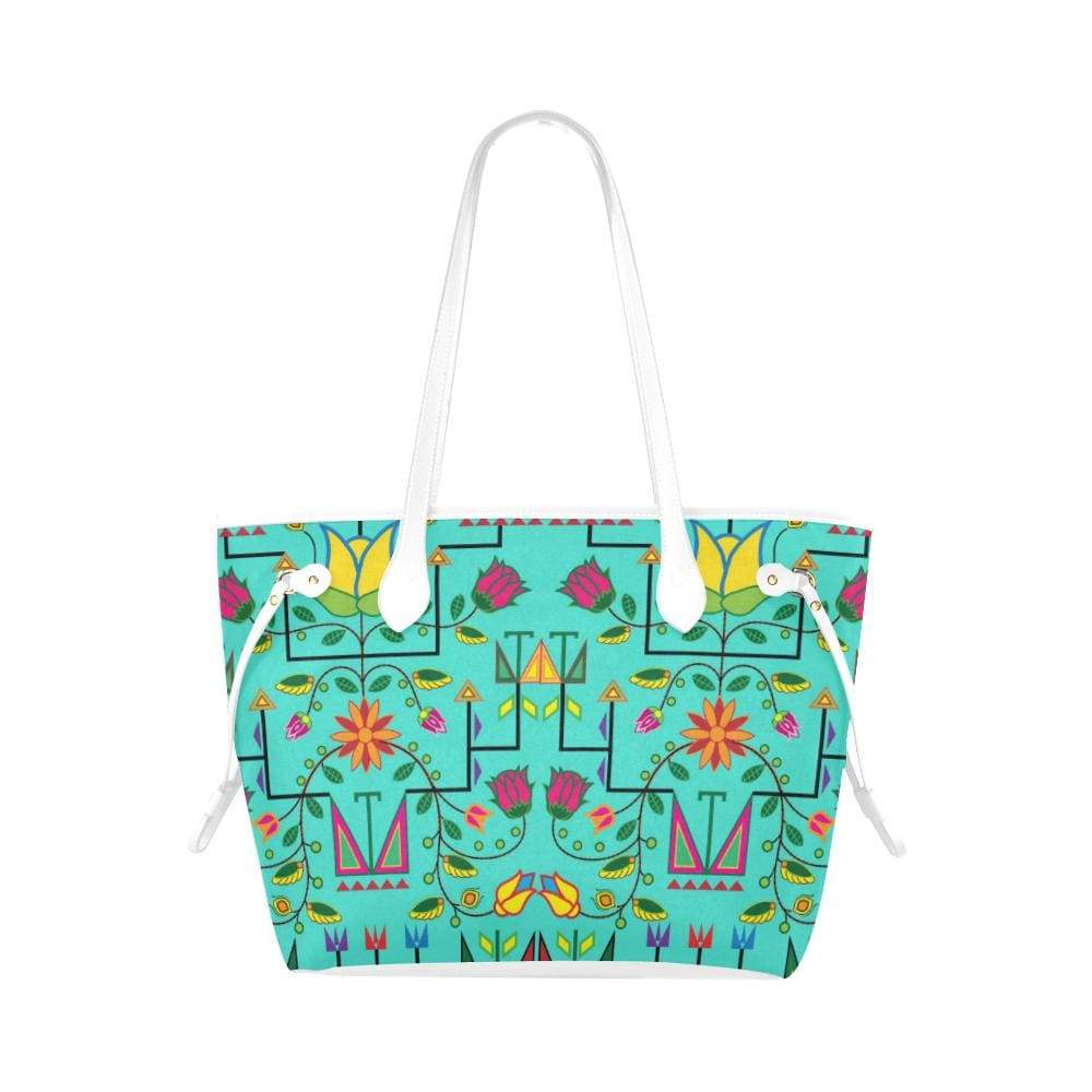 Geometric Floral Summer - Sky Clover Canvas Tote Bag (Model 1661) Clover Canvas Tote Bag (1661) e-joyer