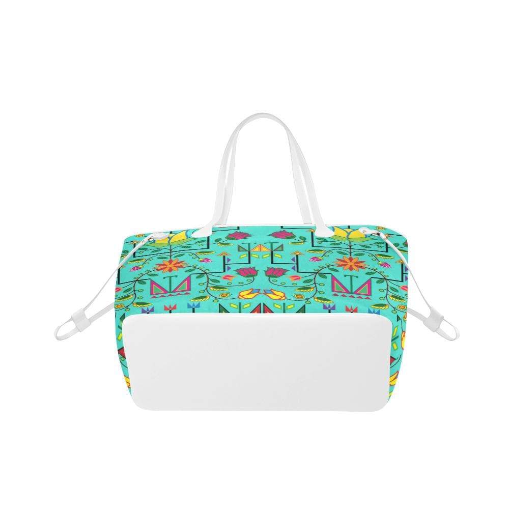 Geometric Floral Summer - Sky Clover Canvas Tote Bag (Model 1661) Clover Canvas Tote Bag (1661) e-joyer
