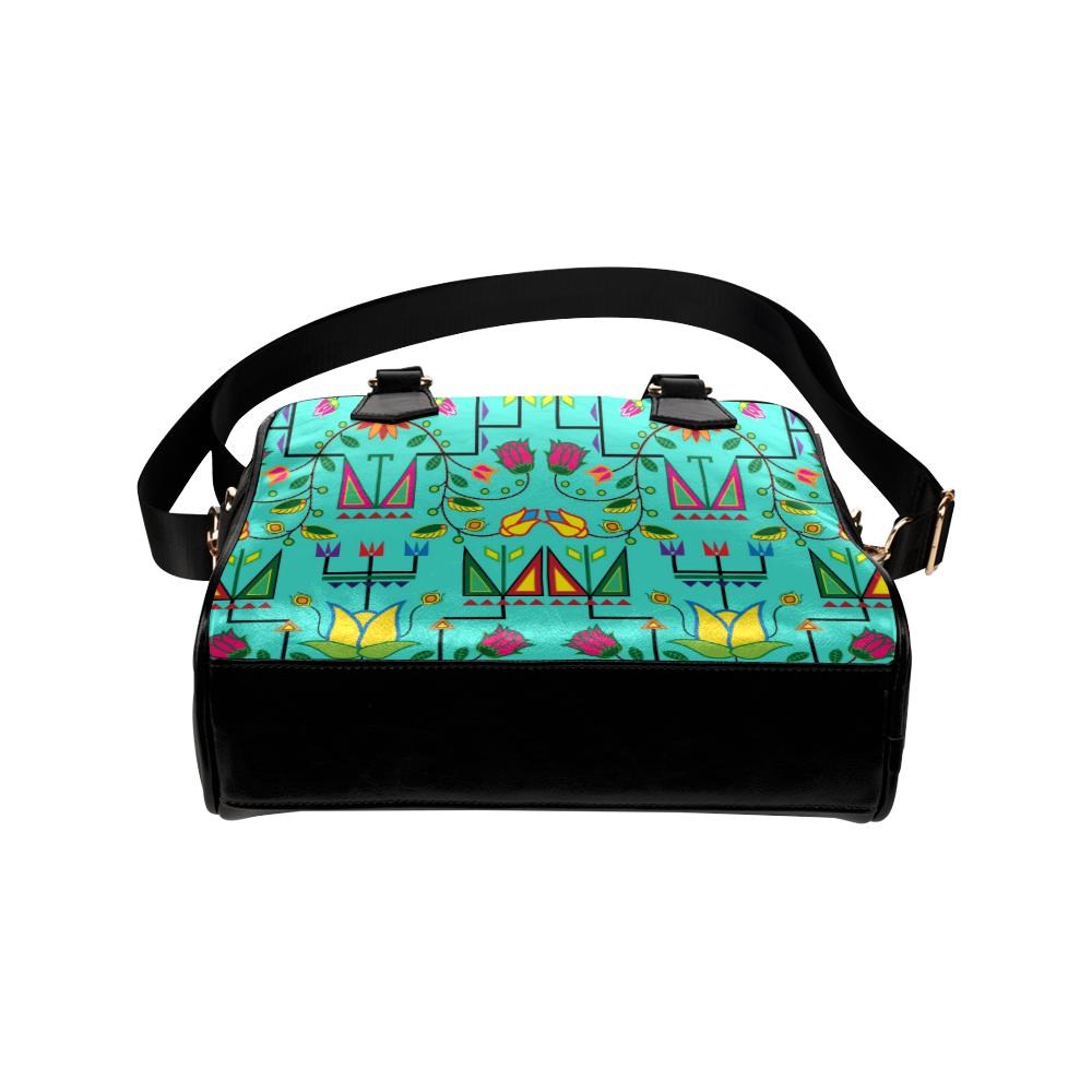Geometric Floral Summer-Sky Shoulder Handbag (Model 1634) Shoulder Handbags (1634) e-joyer
