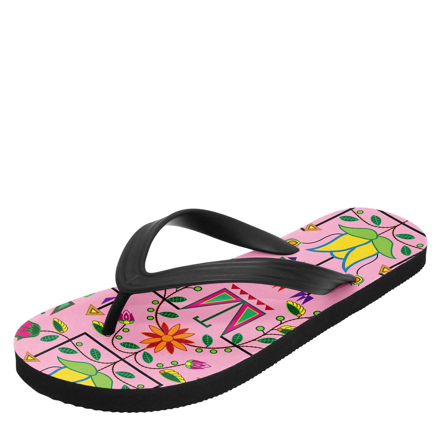 Geometric Floral Summer Sunset Flip Flops 49 Dzine