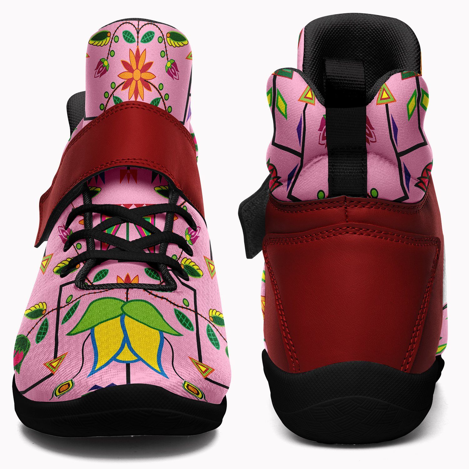 Geometric Floral Summer Sunset Kid's Ipottaa Basketball / Sport High Top Shoes 49 Dzine