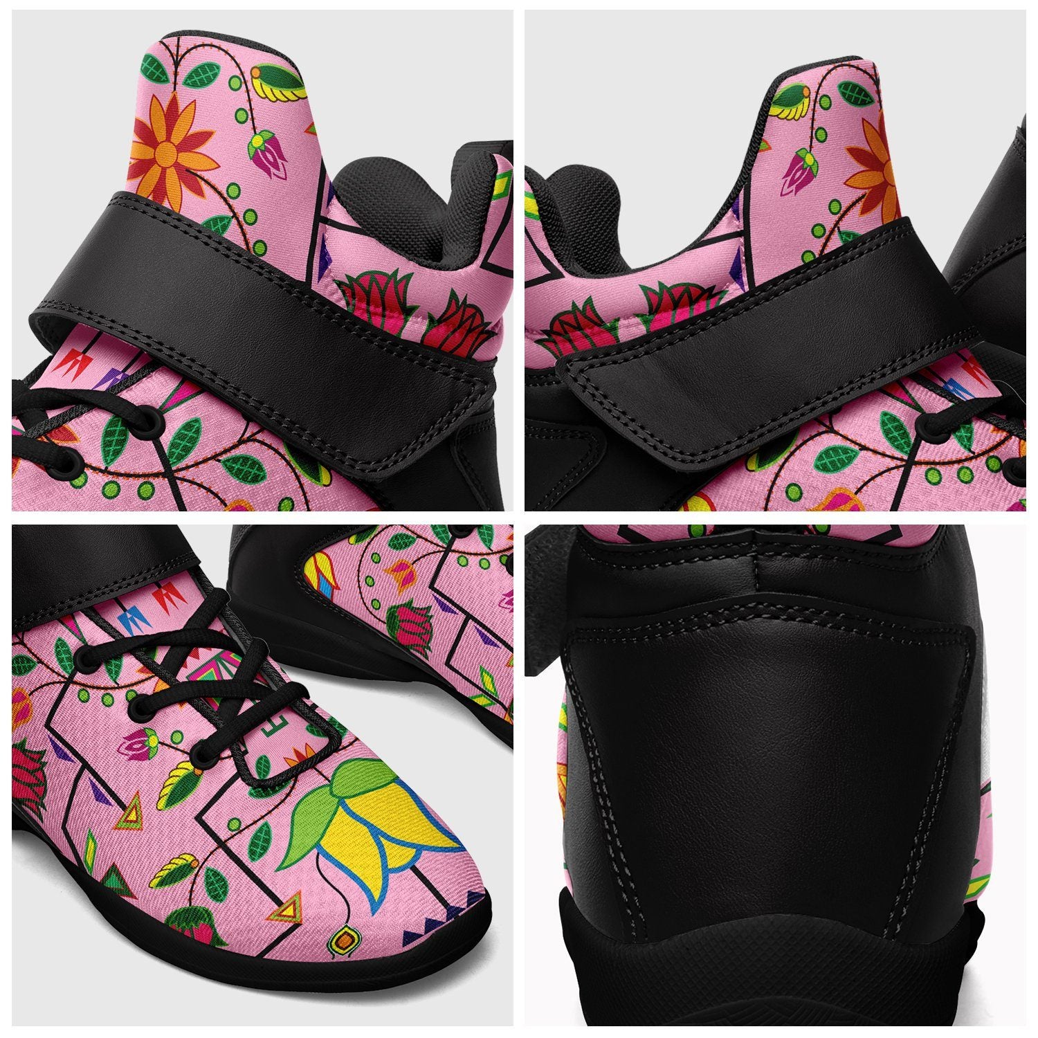 Geometric Floral Summer Sunset Kid's Ipottaa Basketball / Sport High Top Shoes 49 Dzine