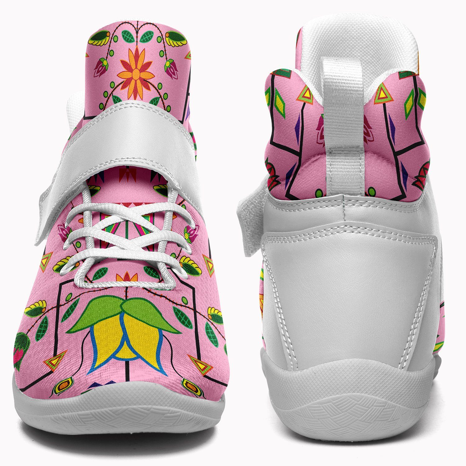 Geometric Floral Summer Sunset Kid's Ipottaa Basketball / Sport High Top Shoes 49 Dzine