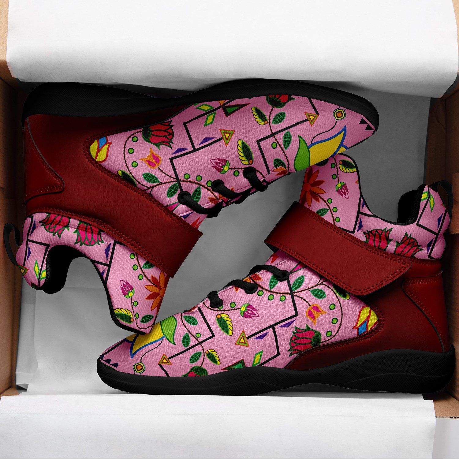 Geometric Floral Summer Sunset Kid's Ipottaa Basketball / Sport High Top Shoes 49 Dzine