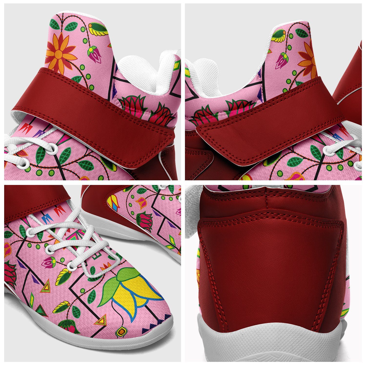 Geometric Floral Summer Sunset Kid's Ipottaa Basketball / Sport High Top Shoes 49 Dzine