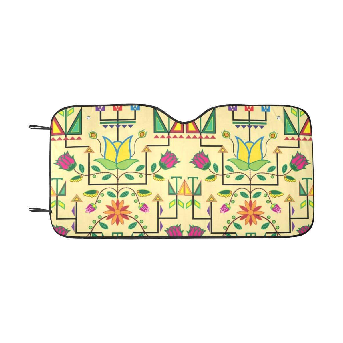 Geometric Floral Summer-Vanilla Car Sun Shade 55"x30" Car Sun Shade e-joyer