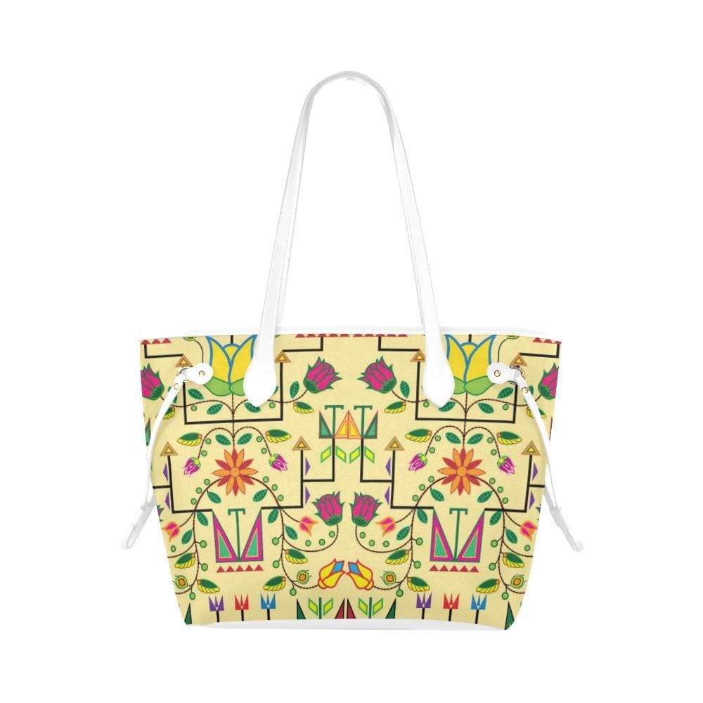 Geometric Floral Summer - Vanilla Clover Canvas Tote Bag (Model 1661) Clover Canvas Tote Bag (1661) e-joyer