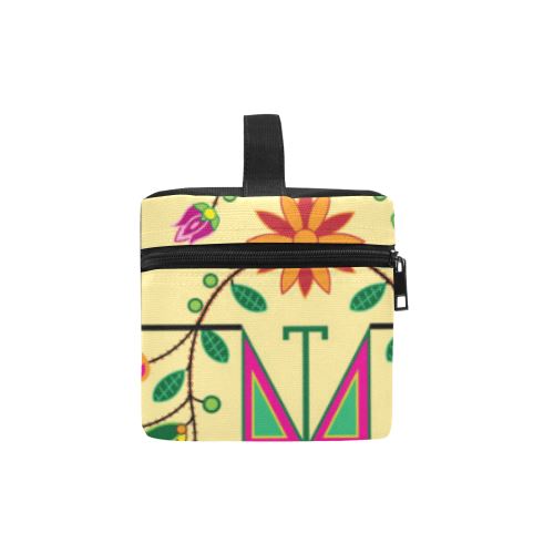 Geometric Floral Summer-Vanilla Cosmetic Bag/Large (Model 1658) Cosmetic Bag e-joyer