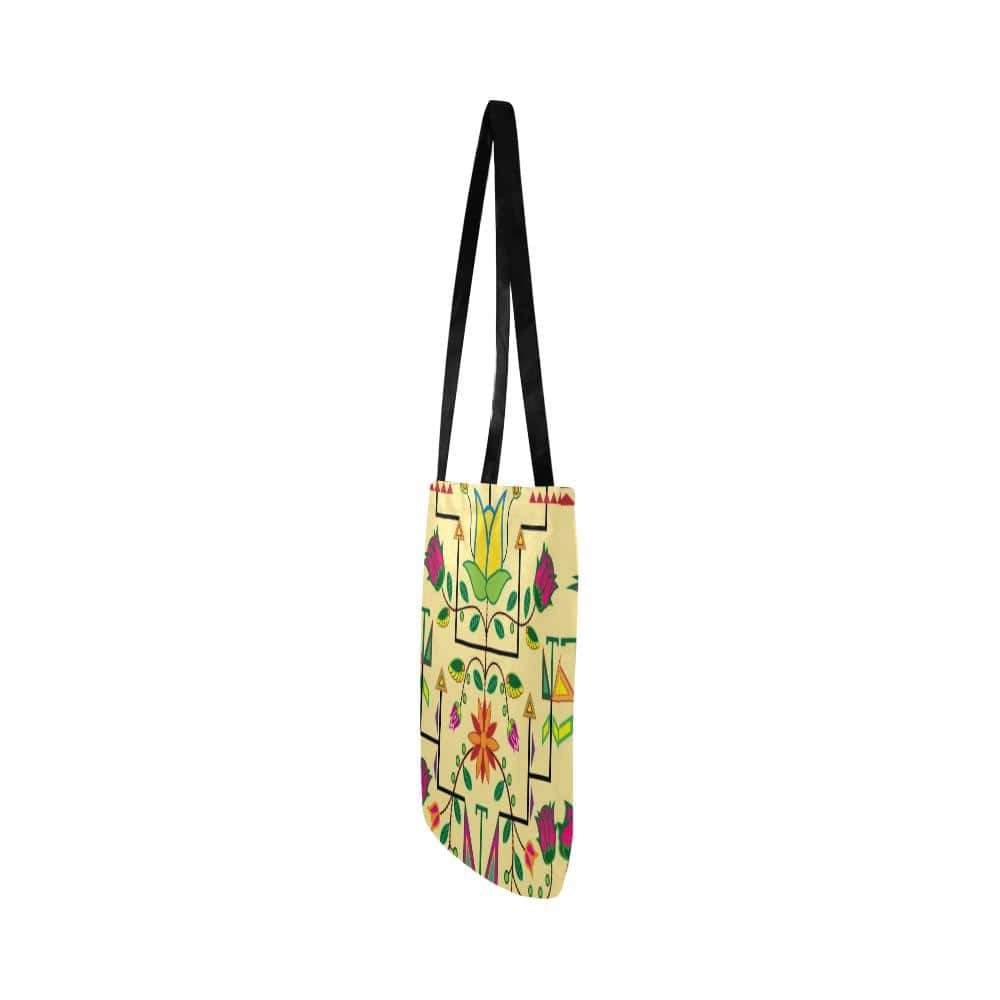 Geometric Floral Summer-Vanilla Reusable Shopping Bag Model 1660 (Two sides) Shopping Tote Bag (1660) e-joyer