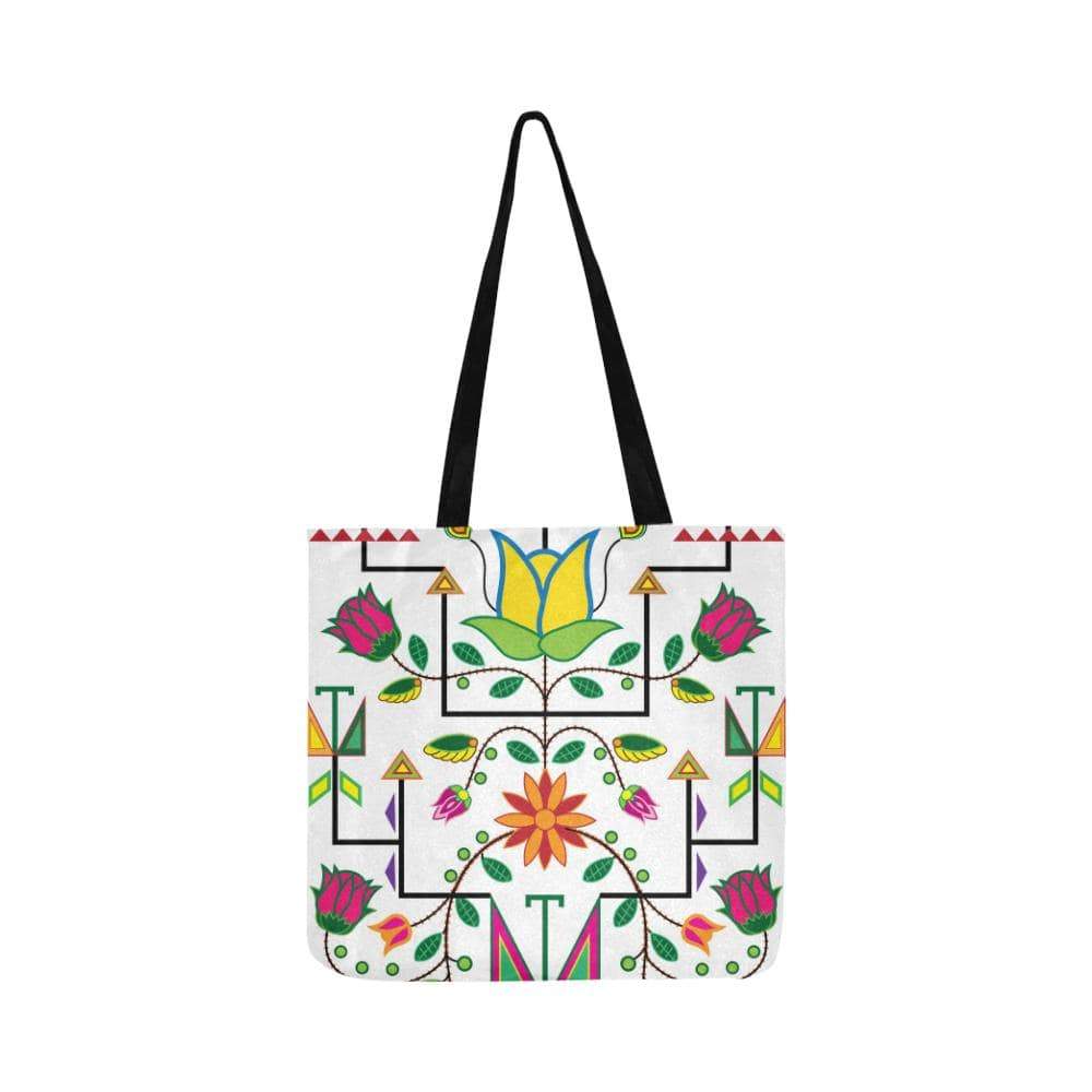 Geometric Floral Summer-White Reusable Shopping Bag Model 1660 (Two sides) Shopping Tote Bag (1660) e-joyer