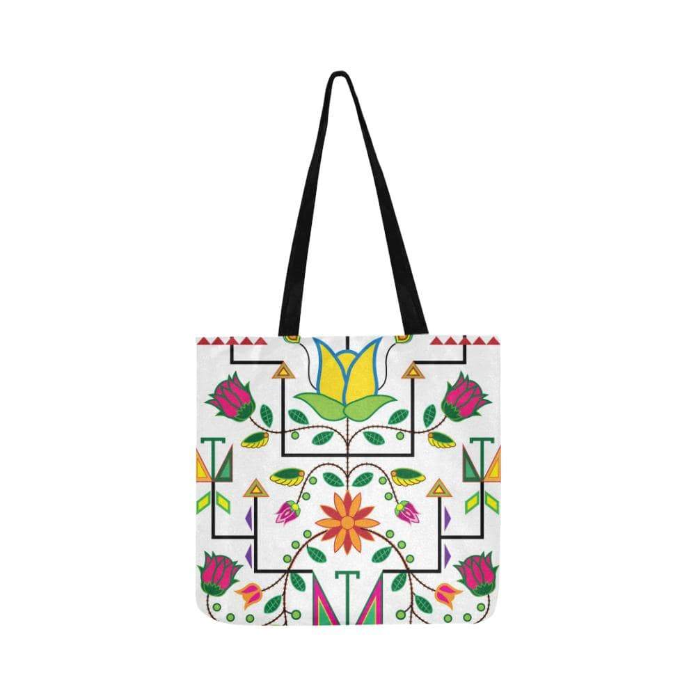 Geometric Floral Summer-White Reusable Shopping Bag Model 1660 (Two sides) Shopping Tote Bag (1660) e-joyer